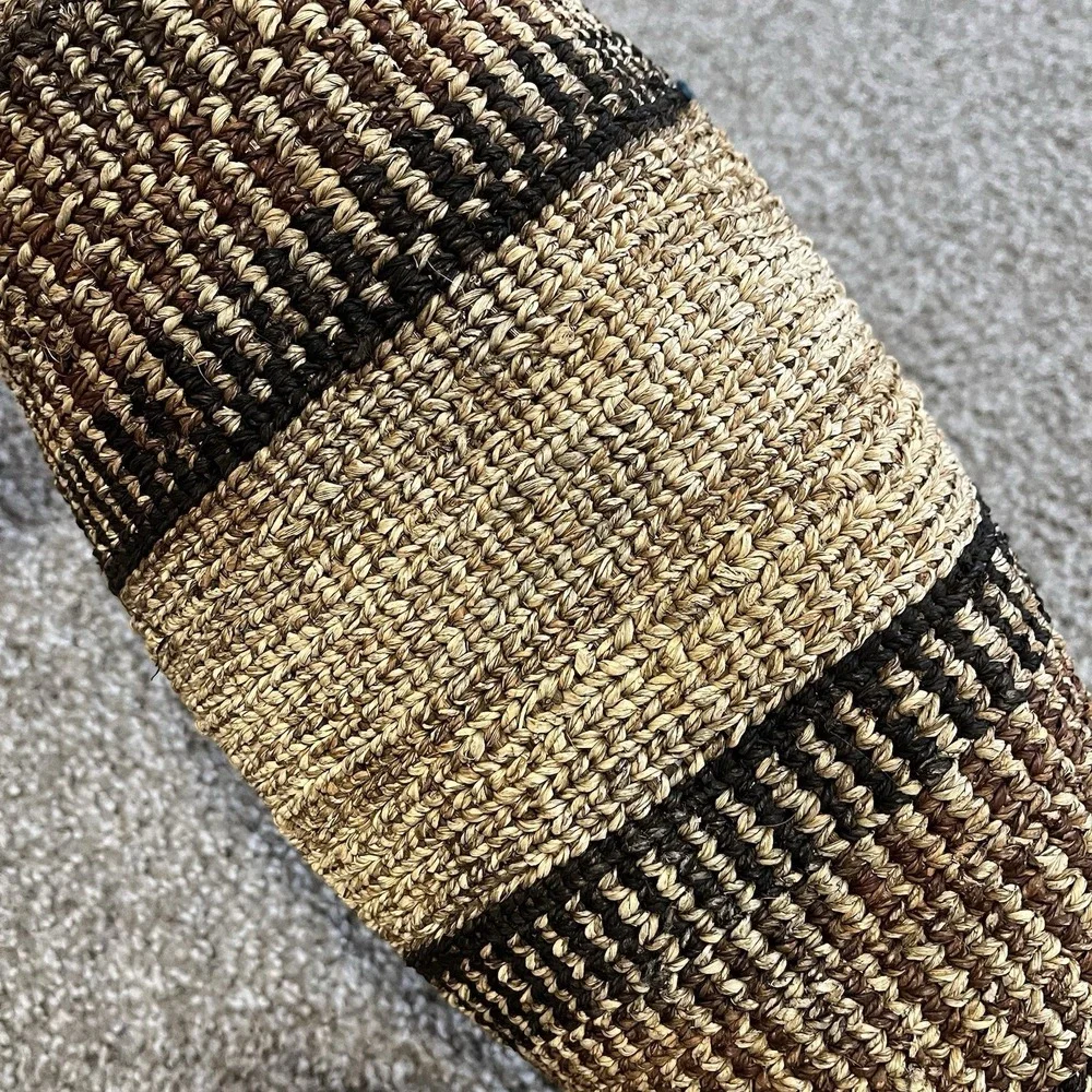 Ethiopian Gambela Canoe Basket Handmade Bread African Woven Decor Collectable - Picture 10 of 12